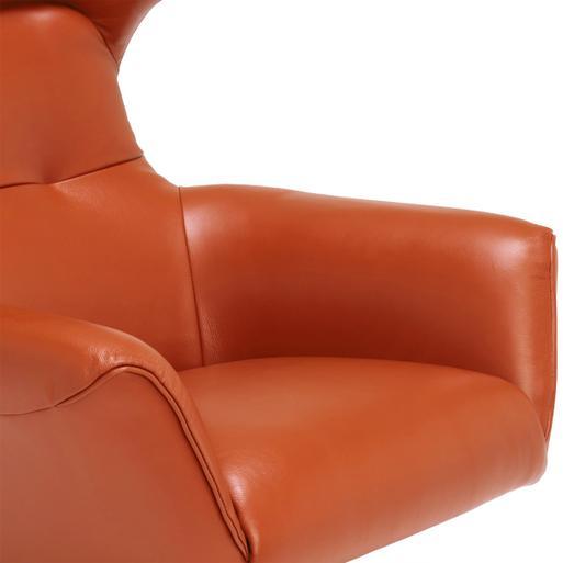 Orange leather hot sale swivel chair