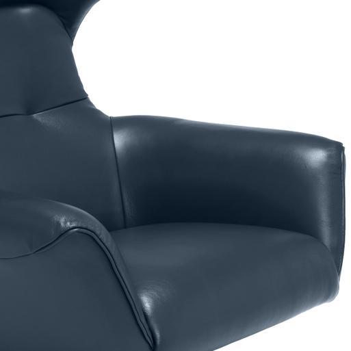 Navy leather top swivel chair