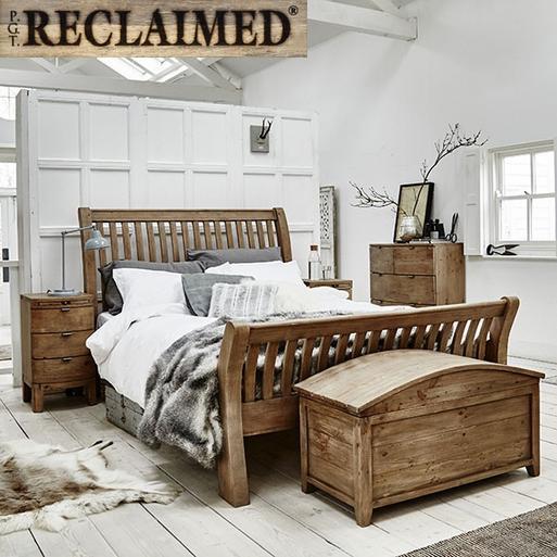 Rye Brown Reclaimed Wood High End Super King Bed Frame Barker