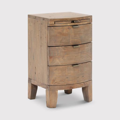 Rye 3 Drawer Bow Front Bedside