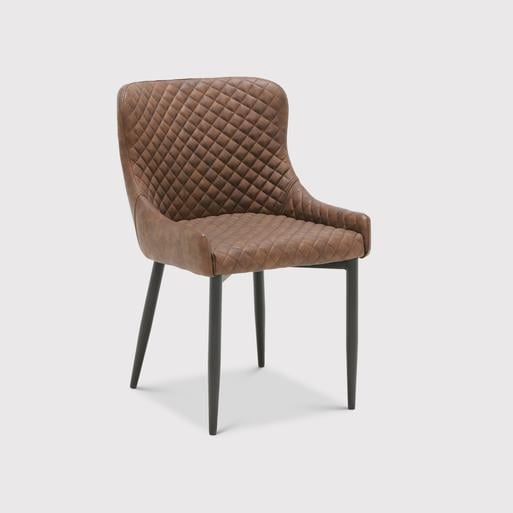 Quilted faux leather dining chair best sale