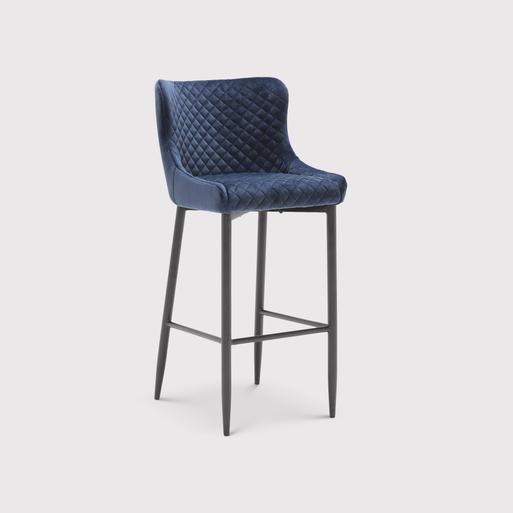 Blue fabric bar on sale stools