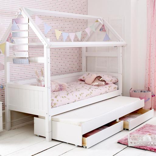 Childrens single bed with trundle top