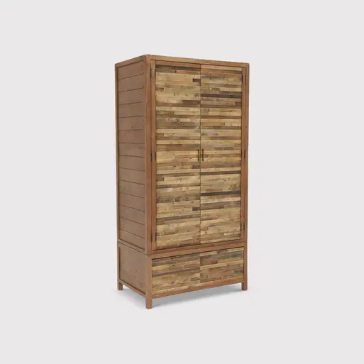 Charlie 102cm Reclaimed Wood 2 Door 2 Drawer Wardrobe Barker