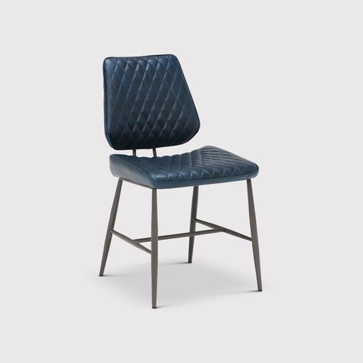 Blue faux deals leather chair