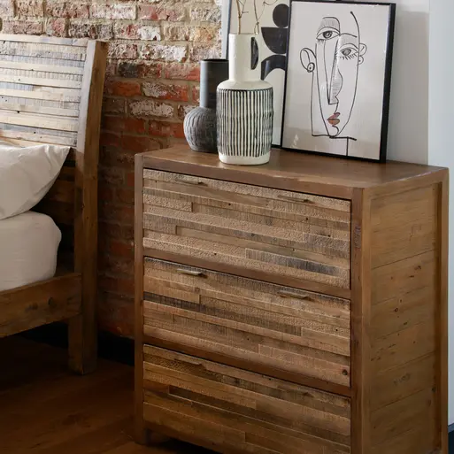 Charlie Reclaimed Wood 3 Drawer Chest Barker Stonehouse