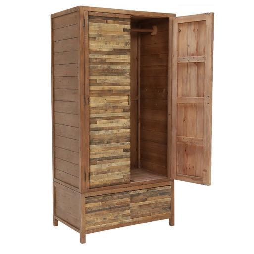 Charlie 102cm Reclaimed Wood 2 Door 2 Drawer Wardrobe Barker