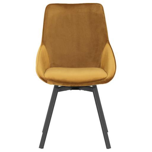 Beckton Yellow Gold Velvet Swivel Dining Chair Barker Stonehouse