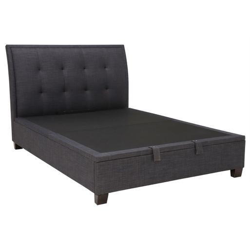 Sullivan Dark Grey Fabric Storage Ottoman Double Bed Frame