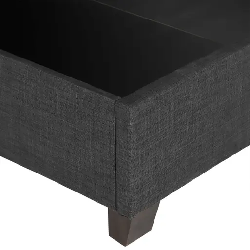 Sullivan Dark Grey Fabric Storage Ottoman Double Bed Frame