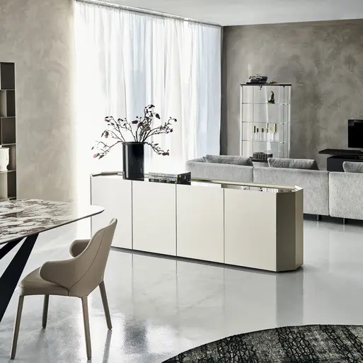 Cattelan Italia Chelsea 4 Door Sideboard Mirrored Bronze Glass