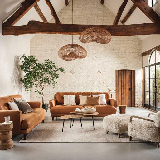 Camel leather sofa store and loveseat