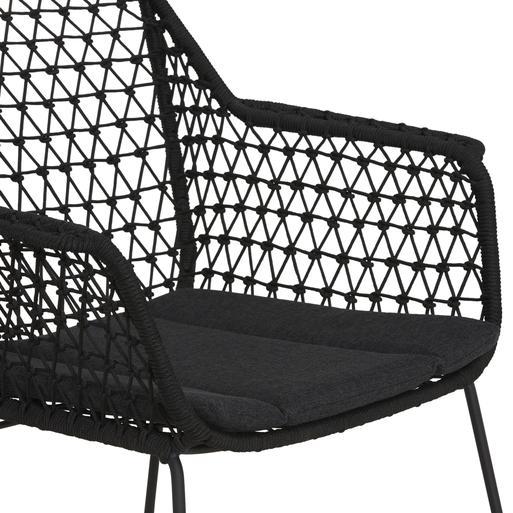 Black woven outdoor dining shop chair