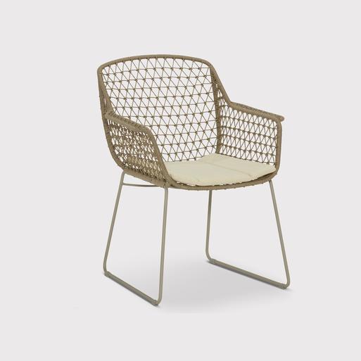 Woven dining store chair with cushion