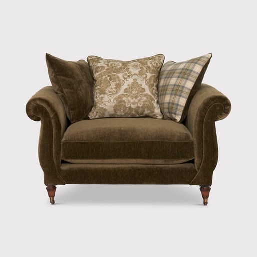 Barker and Stonehouse Atherton Velvet Pillow Back Snuggle Chair