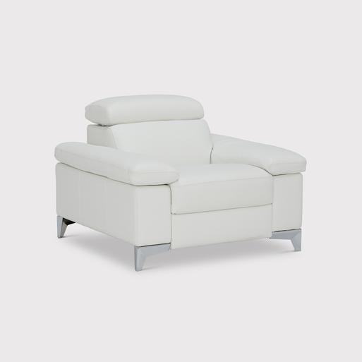 Small white leather chair best sale