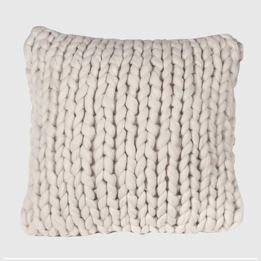Cream knit throw best sale pillow