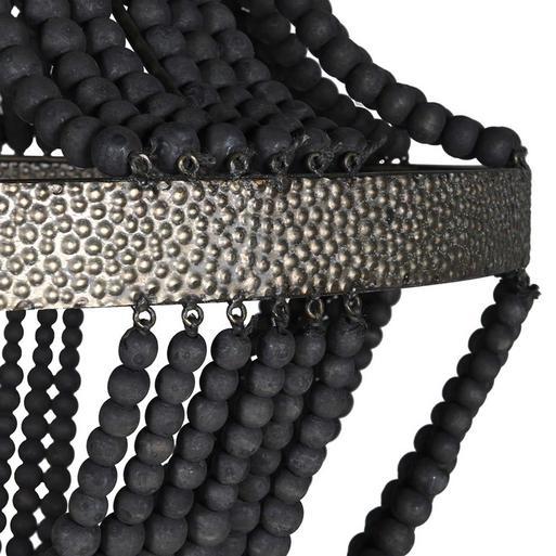 Black wooden bead shop chandelier