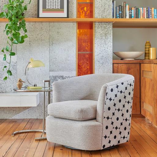 Orla Kiely Callan Fabric Swivel Chair Clarin Clay Barker