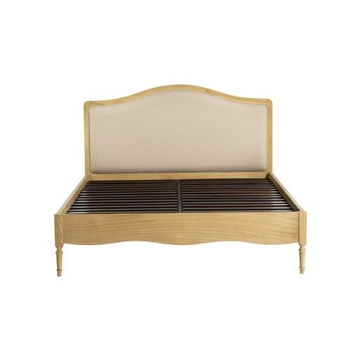 Wood and top upholstered king bed