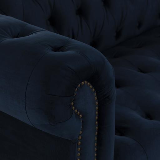 Barker and stonehouse blue cheap velvet sofa