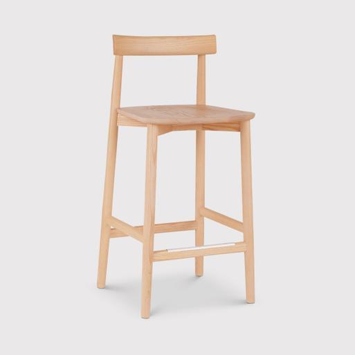 L.Ercolani Lara Counter Stool With Back 65cm DM Ash Barker Stonehouse