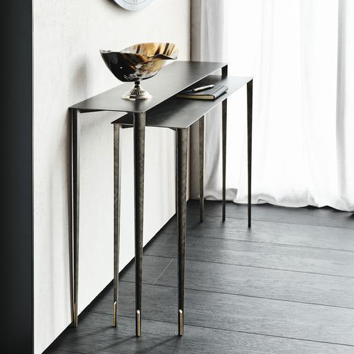 Cattelan Italia Etoile Console Tables Brushed Grey With Brass