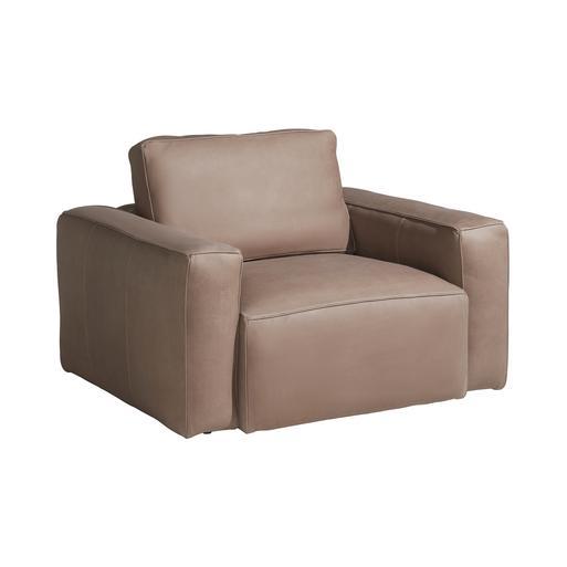 Taupe shop leather armchair