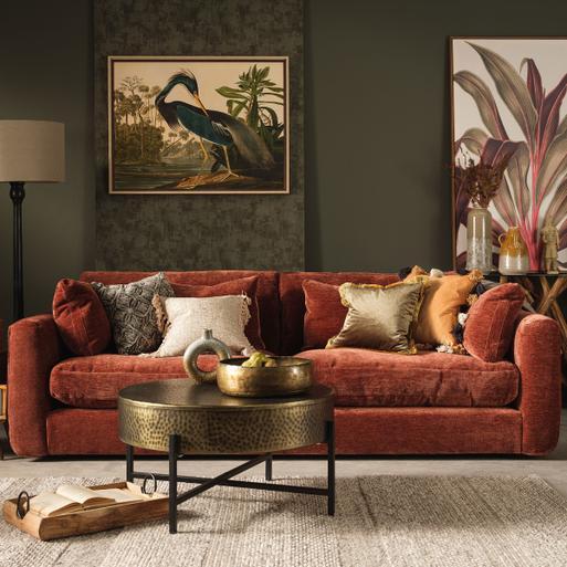 Red and top brown sofa