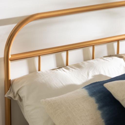 Gold metal top headboard full