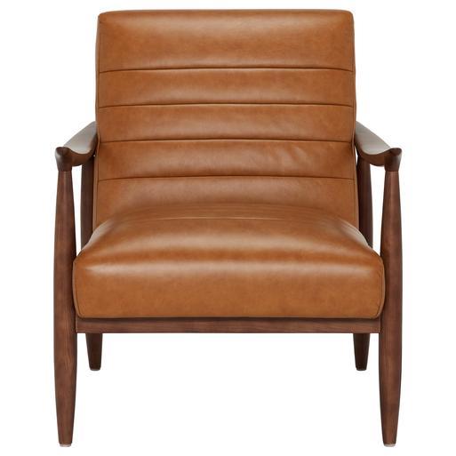 Tan leather accent chair modern discount