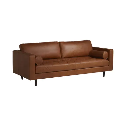 Structube brown leather shop couch