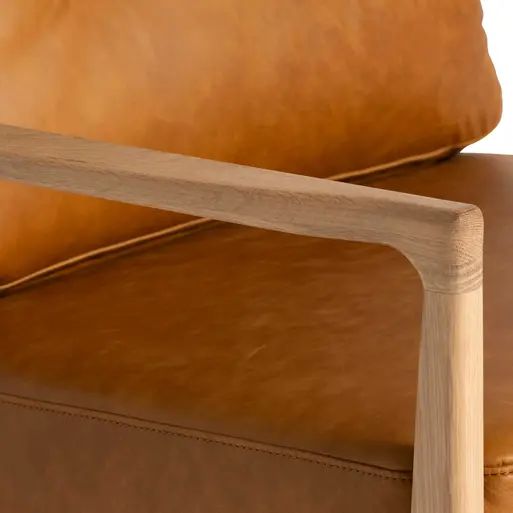 Hamish Tan Brown Leather Button Back Armchair Barker Stonehouse