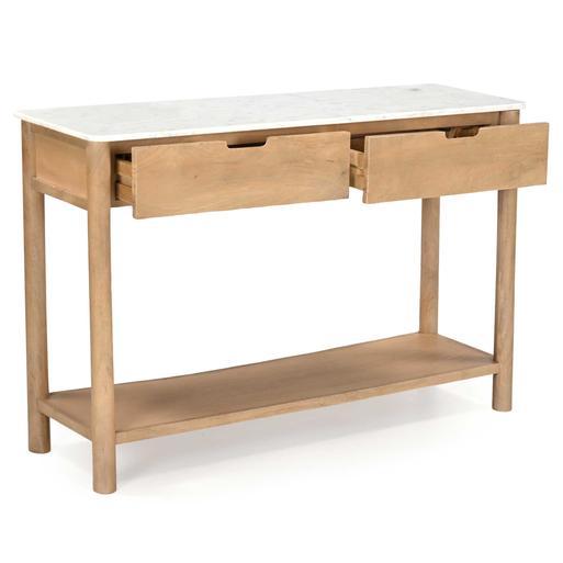 Marble console store table with drawers
