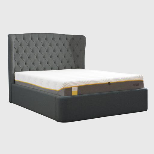 Black fabric shop queen bed