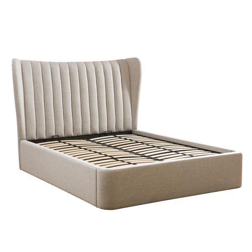 Tempur Horton Beige Fabric King Ottoman Bed Frame Barker