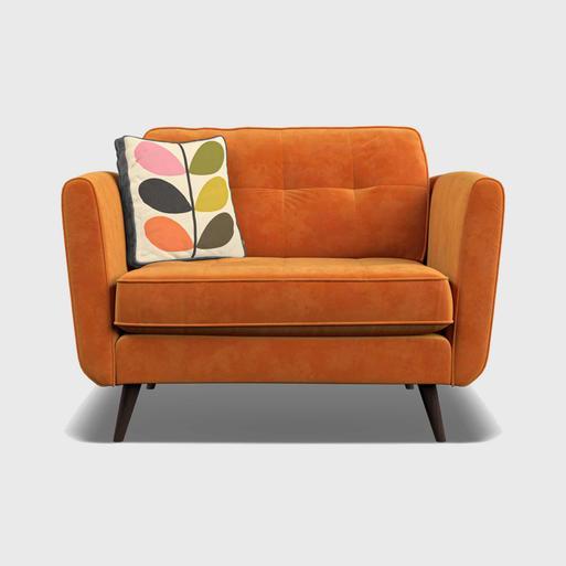 Orla Kiely Ivy Fabric Snuggle Chair Bandon Orange Barker