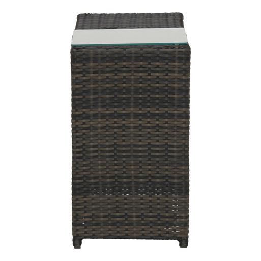 Brown rattan top ice bucket table