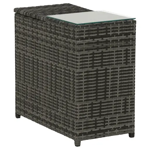 Grey rattan ice shop bucket side table