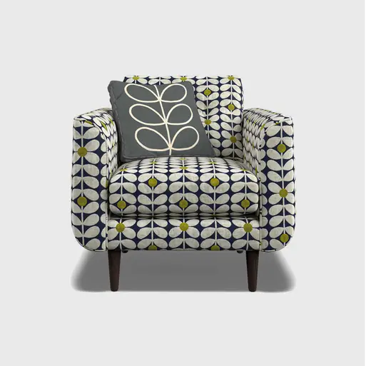 Orla Kiely Linden Fabric Armchair Sixties Stem Dusk Barker