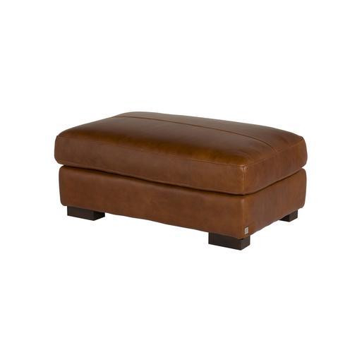 Brown faux leather pouffe deals