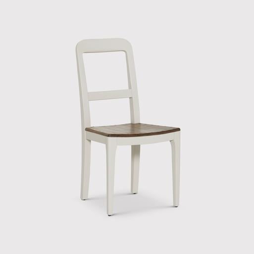 White rustic shop dining chairs