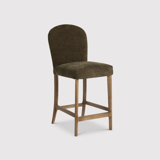 Maurice Green Boucle Counter Stool with Brass Studs Barker