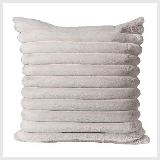 Accessories Off White Ribbed Faux Fur Cushion Barker Stonehouse