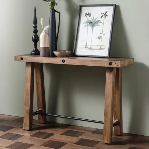 Napier Brown Reclaimed Wood Console Table Barker Stonehouse