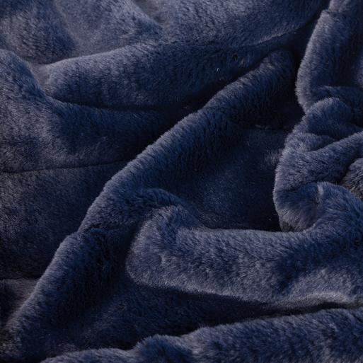 Navy blue faux fur throw on sale