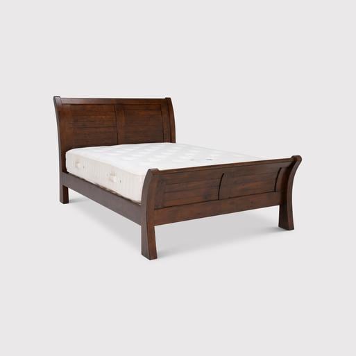 Navajos Dark Brown Reclaimed Wood Panelled King Bed Frame