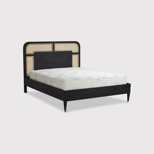 Rattan store bed black