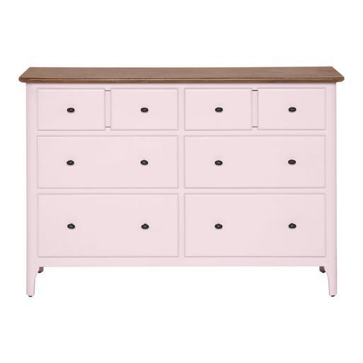 Pink 6 drawer shop dresser
