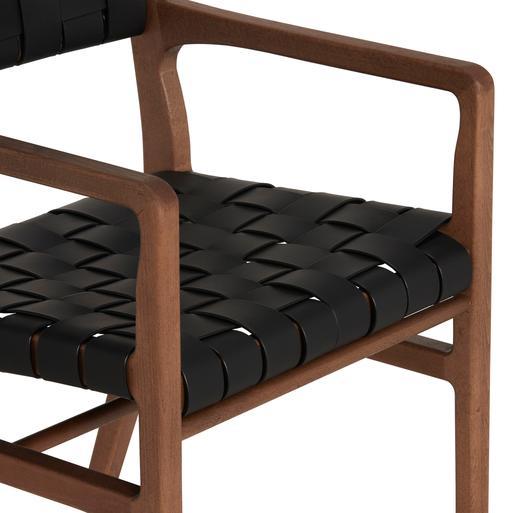 Black leather strap cheap dining chair